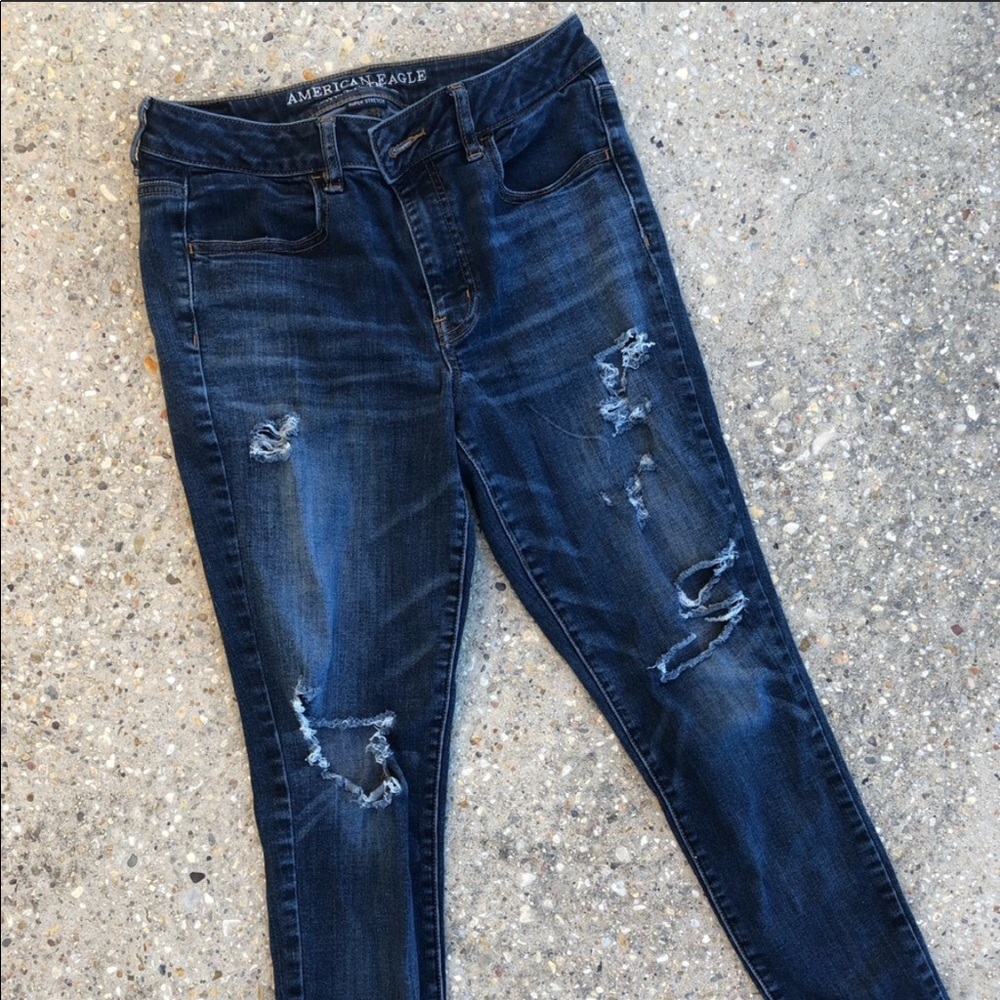 American eagle high rise jeggings dark wash 10